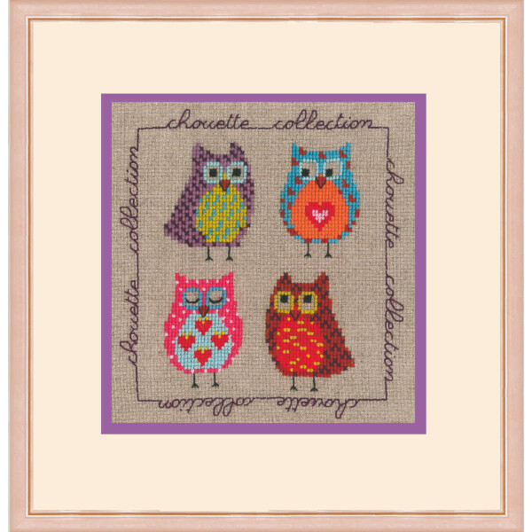 Le Bonheur des Dames counted cross stitch kit "Miniature Owl Collection", 12,5x12,5cm, DIY