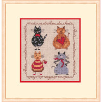 Le Bonheur des Dames counted cross stitch kit "Miniature Cat Collection", 12,5x12,5cm, DIY