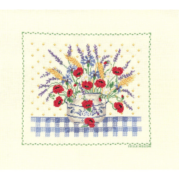 Le Bonheur des Dames counted cross stitch kit "Poppies", 23x20cm, DIY