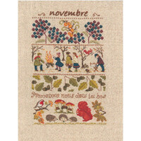 Le Bonheur des Dames counted cross stitch kit "November", 18x28cm, DIY