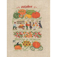 Le Bonheur des Dames counted cross stitch kit "October", 18x28cm, DIY