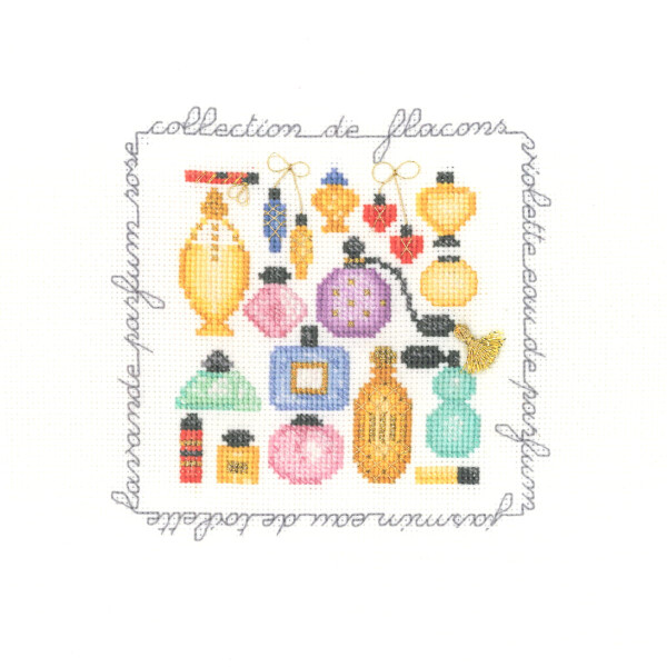 Le Bonheur des Dames counted cross stitch kit "Perfume Collection", 11.5x11.5cm, DIY
