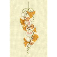 Le Bonheur des Dames counted cross stitch kit "Mushrooms Garland", 7,5x 21cm, DIY