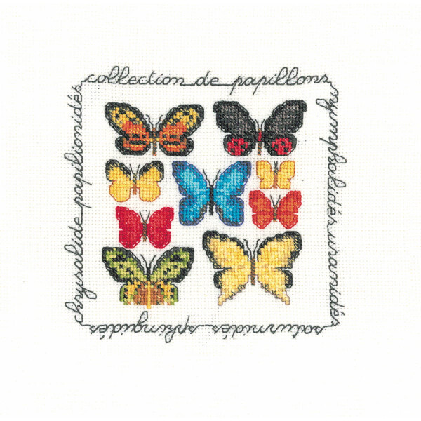 Kit point compté Le Bonheur des Dames "Collection Papillons", 11,5x11,5cm, DIY