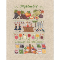 Le Bonheur des Dames counted cross stitch kit "September", 18x28cm, DIY