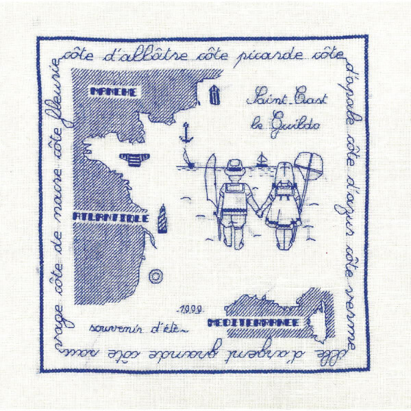 Le Bonheur des Dames borduurpakket "St. Cast 1999", DIY, 18x19cm