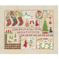 Le Bonheur des Dames counted cross stitch kit "Christmas Abecedary Chart", 42,5x33,5cm, DIY