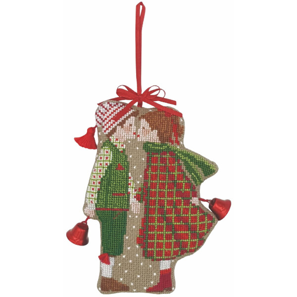 Le Bonheur des Dames counted cross stitch kit "Christmas Couple", 9,5x12,5cm, DIY