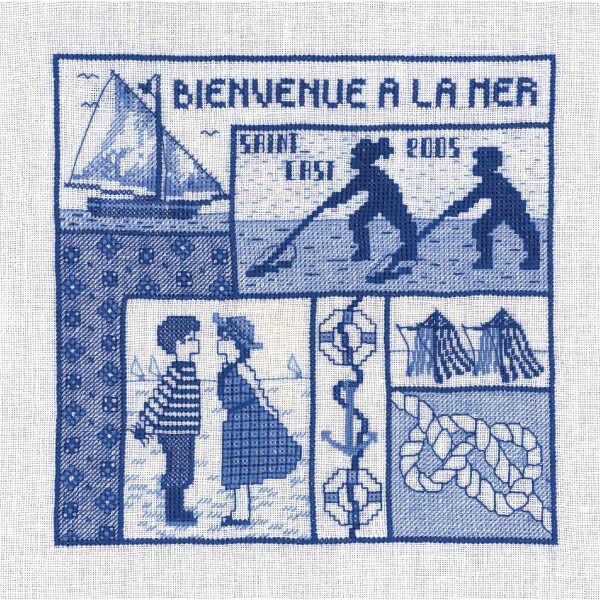 Le Bonheur des Dames kit punto croce "Benvenuti al mare", contato, fai da te, 17,5x18 cm