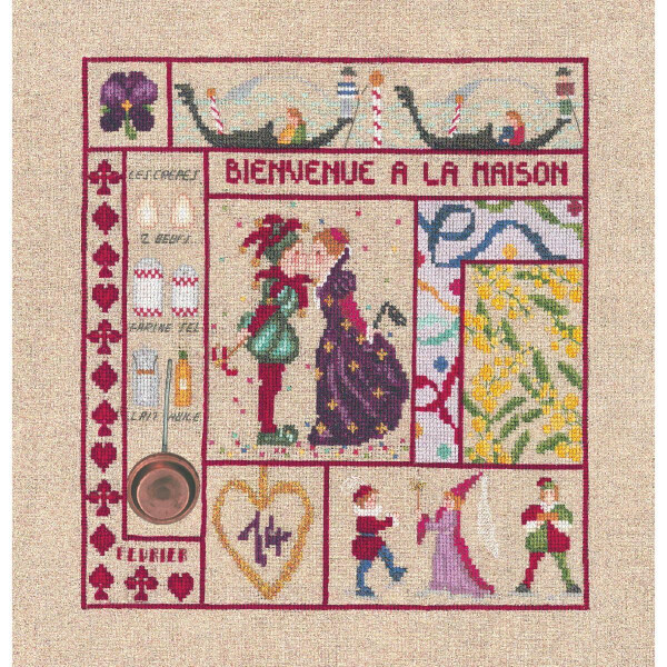 Kit de punto de cruz Le Bonheur des Dames "Bienvenido febrero", DIY, 21x23cm