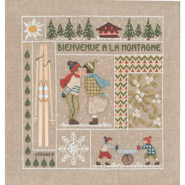 Kit de punto de cruz Le Bonheur des Dames "Bienvenido enero", DIY, 21x23cm