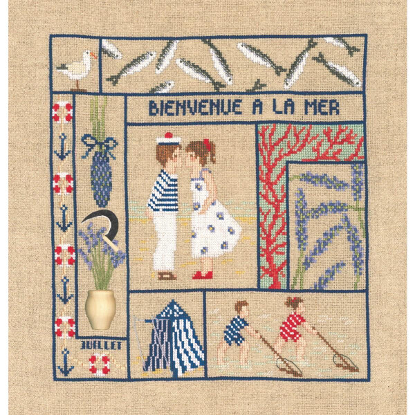 Le Bonheur des Dames counted cross stitch kit "Welcome July", 21x23cm, DIY