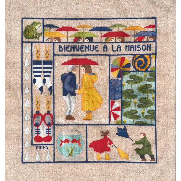 Le Bonheur des Dames counted cross stitch kit "Welcome March", 21x23cm, DIY