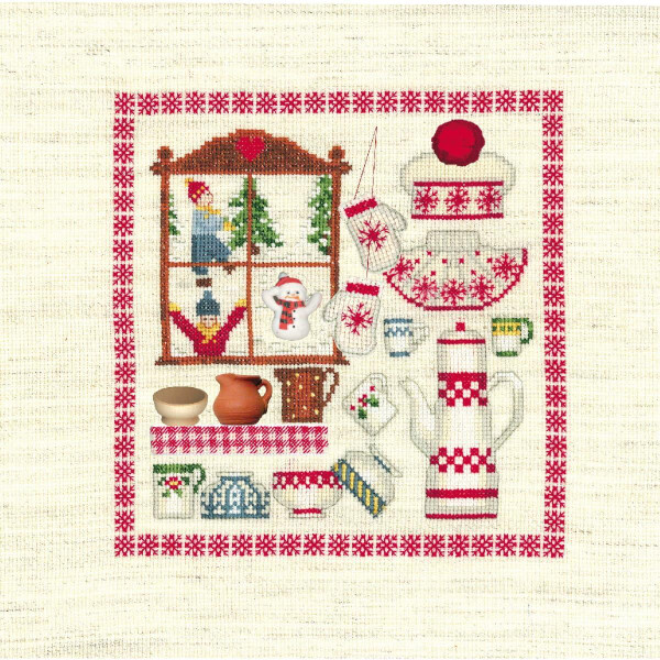 Le Bonheur des Dames counted cross stitch kit "Winter Accessories", 19x19,5cm, DIY