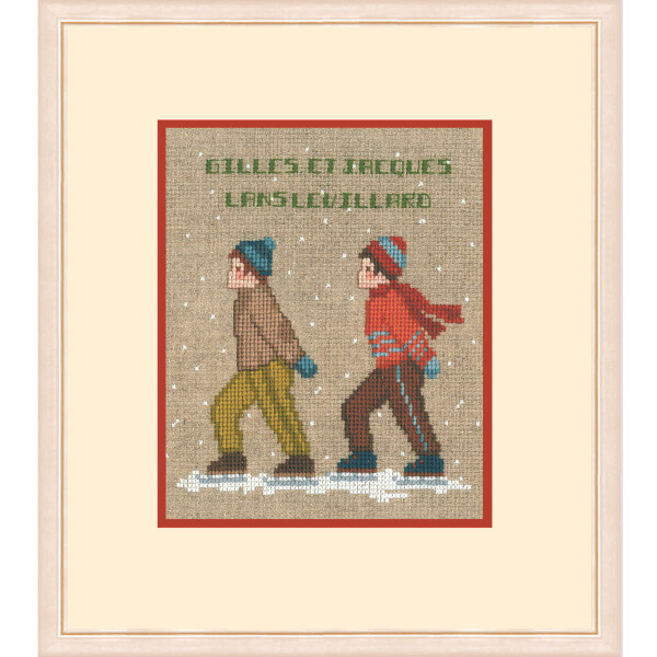 Le Bonheur des Dames counted cross stitch kit "Two Skaters", 12x15cm, DIY