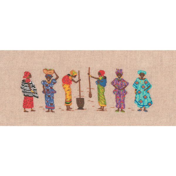 Le Bonheur des Dames Petit Point Kit de punto de cruz "Mujeres africanas", contado, 24x8cm