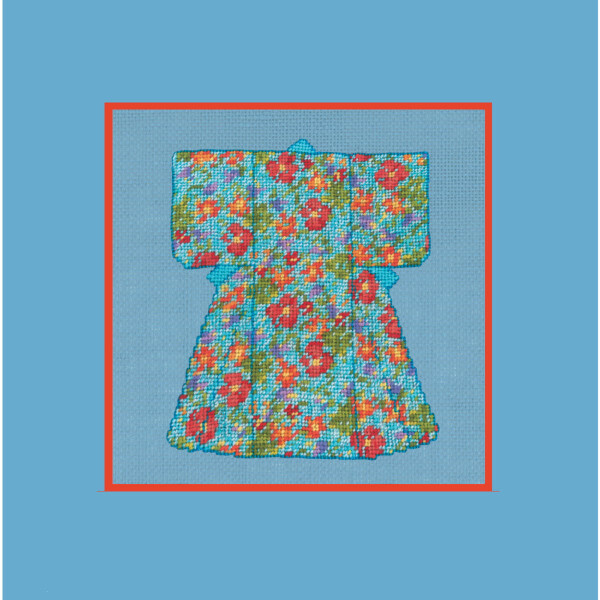 Kit de bordado Le Bonheur des Dames Petit Point "Flowers Kimono", contado, 6,5x8cm