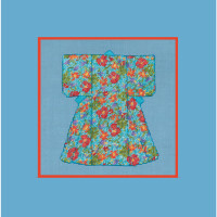 Le Bonheur des Dames counted petit point kit "Floral Kimono", 6,5x8cm, DIY