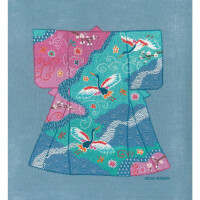 Le Bonheur des Dames counted petit point kit "Kimono Herons I", 20,5x23cm, DIY
