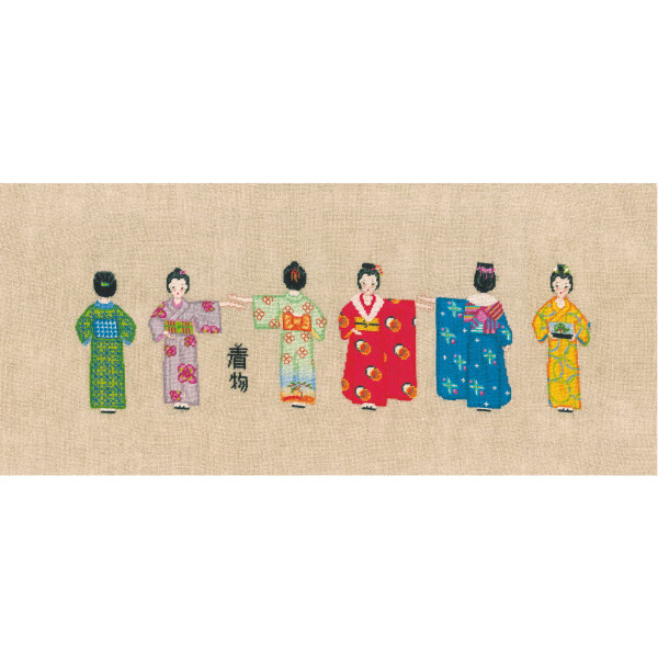 Le Bonheur des Dames Petit Point Stickpackung "Kimonos", Zählmuster, 31x8,5cm