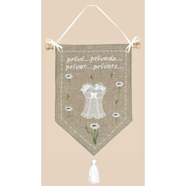 Kit de bordado Le Bonheur des Dames Petit Point "Propiedad privada", contado, 17x25cm