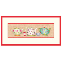 Le Bonheur des Dames Petit Point Borduurpakket "Teapot Collection", geteld, 4,5x22cm