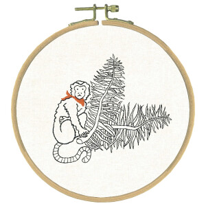 Набор для вышивки вольным стилем Le Bonheur des Dames "Принт обезьяны", изображение напечатано, диам. 15см