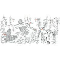 Le Bonheur des Dames stamped freestyle stitch kit "Jungle Animals", 45x21cm, DIY
