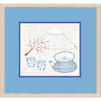 Kit de bordado Le Bonheur des Dames Freestyle "Teapot", imagen impresa, 13x11cm
