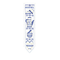Le Bonheur des Dames bookmark counted cross stitch kit "Blue Recipe", 5x20cm, DIY