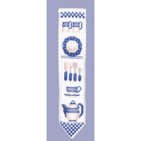 Le Bonheur des Dames bookmark counted cross stitch kit "Blue Tableware", 5x20cm, DIY