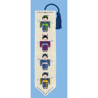Le Bonheur des Dames bookmark counted cross stitch kit "Little Japanese", 5x20cm, DIY