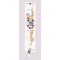 Le Bonheur des Dames bookmark counted cross stitch kit "Seaman With Fish", 5x20cm, DIY