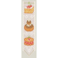 Le Bonheur des Dames bookmark counted cross stitch kit "The Cakes", 5x20cm, DIY