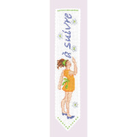 Le Bonheur des Dames Lesezeichen Kreuzstich Stickpackung  "Junges Mädchen im Gelben Kleid", Zählmuster, 5x20cm