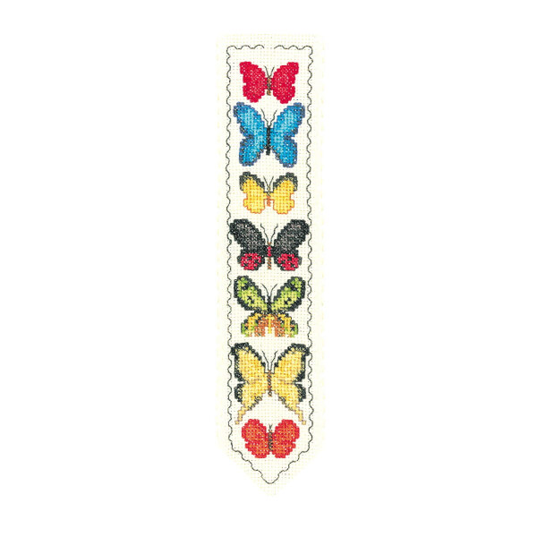 Le Bonheur des Dames Lesezeichen Kreuzstich Stickpackung  "Schmetterling", Zählmuster, 5x20cm