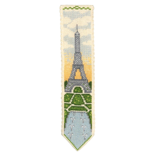 Marcapáginas Le Bonheur des Dames kit de punto de cruz contado "Torre Eiffel I", 5x20cm