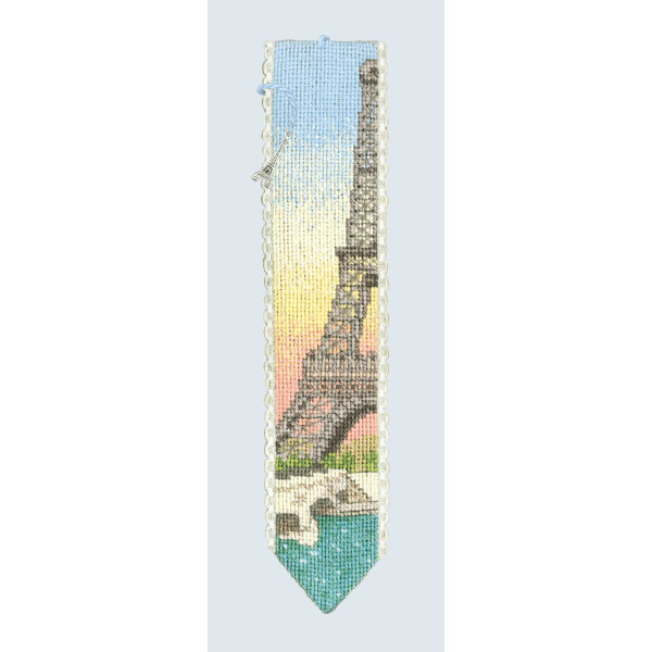 Marcapáginas Le Bonheur des Dames kit de punto de cruz contado "Torre Eiffel II", 5x20cm