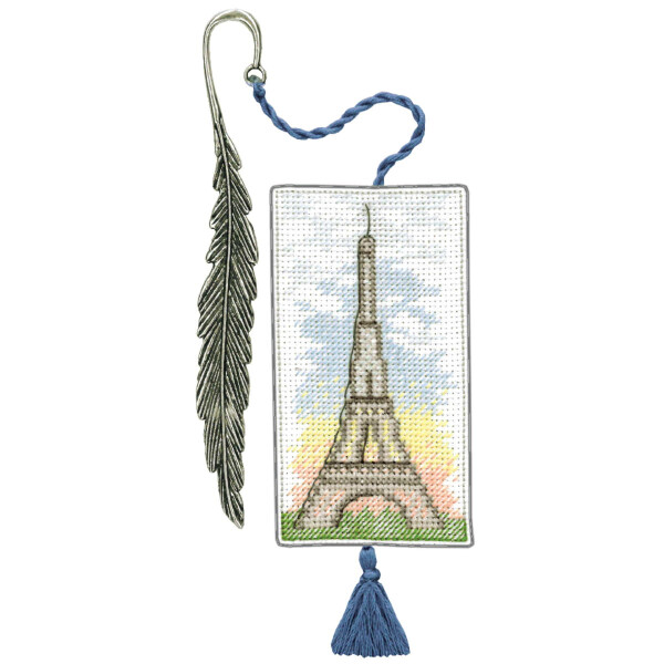 Le Bonheur des Dames Lesezeichen Kreuzstich Stickpackung  "Eiffelturm III", Zählmuster, 4x8cm