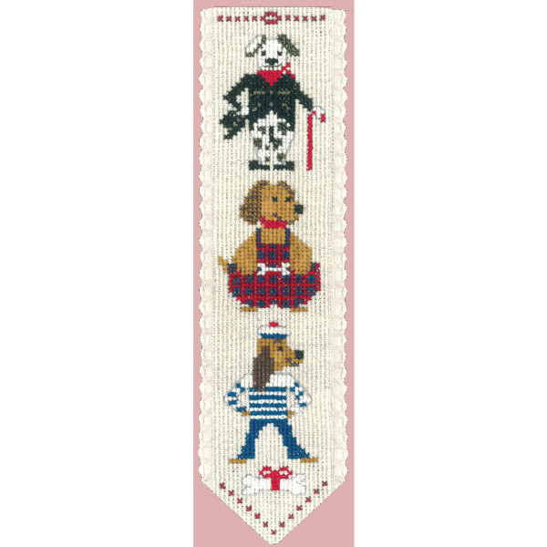 Le Bonheur des Dames bookmark counted cross stitch kit "Funny Dogs", 5x20cm, DIY