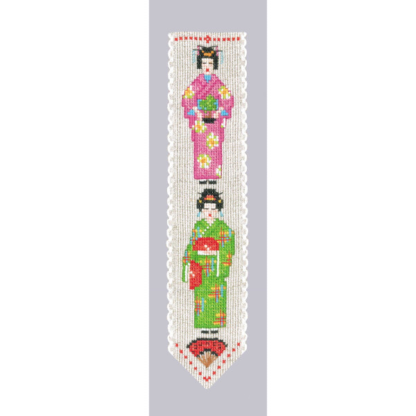 Le Bonheur des Dames bookmark counted cross stitch kit "Japanese", 5x20cm, DIY