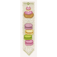 Le Bonheur des Dames bookmark counted cross stitch kit "Macaron", 5x20cm, DIY