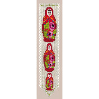 Le Bonheur des Dames bookmark counted cross stitch kit "Matryoshka", 5x20cm, DIY