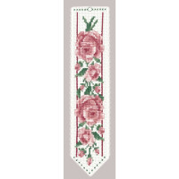 Marcapáginas Le Bonheur des Dames kit de punto de cruz contado "Rosas rosadas", 5x20cm
