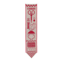 Le Bonheur des Dames bookmark counted cross stitch kit "Red Couture", 5x20cm, DIY