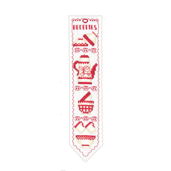 Le Bonheur des Dames bookmark counted cross stitch kit "Red Recipe", 5x20cm, DIY