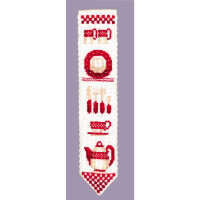 Le Bonheur des Dames bookmark counted cross stitch kit "Red Tableware", 5x20cm, DIY