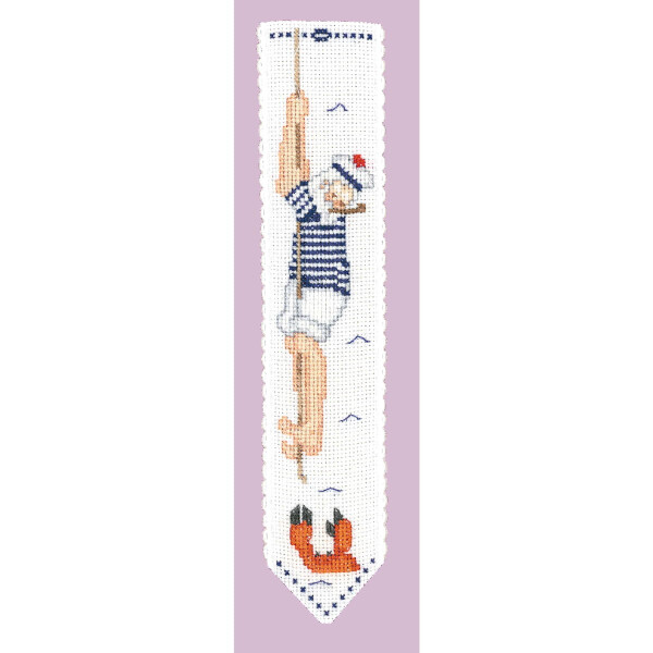 Le Bonheur des Dames bookmark counted cross stitch kit "Seaman With Crab", 5x20cm, DIY
