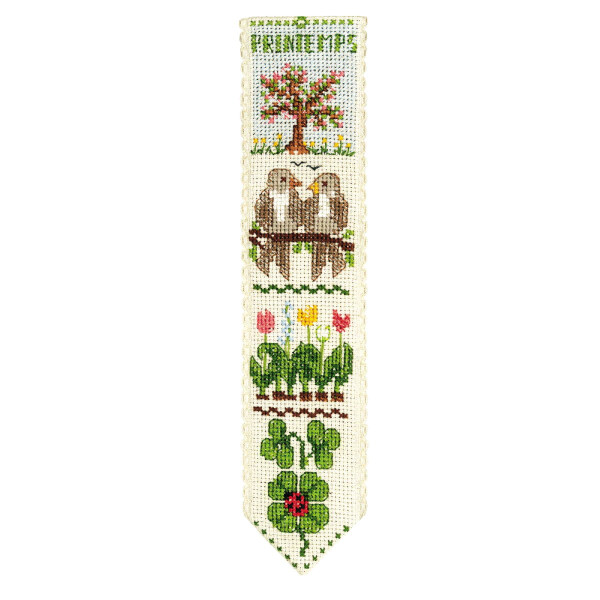 Le Bonheur des Dames bookmark counted cross stitch kit "Spring", 5x20cm, DIY