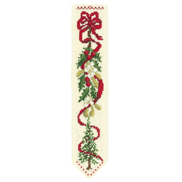 Le Bonheur des Dames bookmark counted cross stitch kit "Winter Ribbon", 5x20cm, DIY